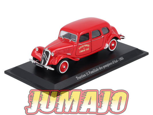 TRA1 Voiture 1/43 Atlas NOREV Traction 11 Familiale des pompiers d'Azé 1955