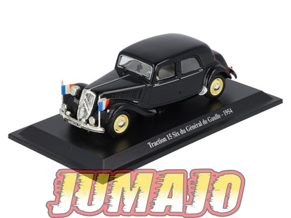 TRA3 Voiture 1/43 Atlas NOREV Traction 15 Six du général de Gaulle 1954