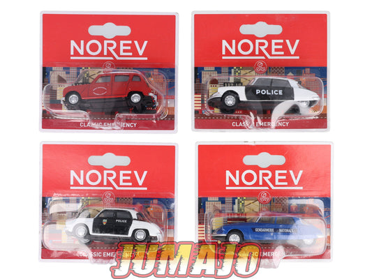 TRI110 4 X 3 inches 1/64 NOREV : Citroen DS gendarmerie, Renault 4L pompier