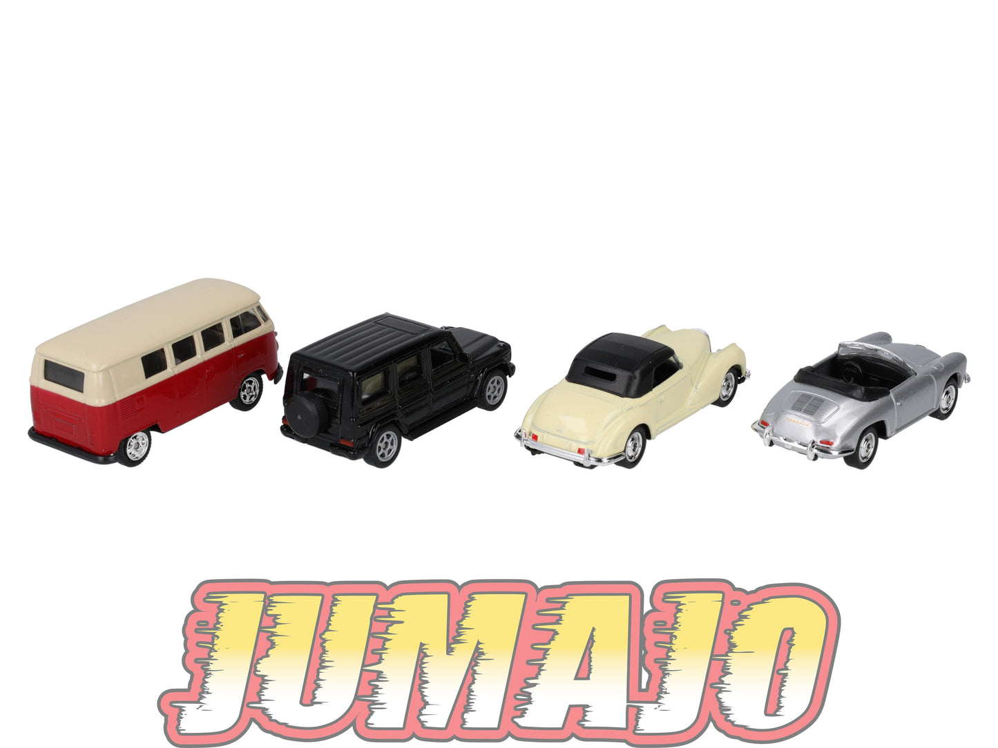 TRI121 Lot 4 X 3 inches Allemandes Welly : Mercedes, Volkswagen T1 , Porsche 356