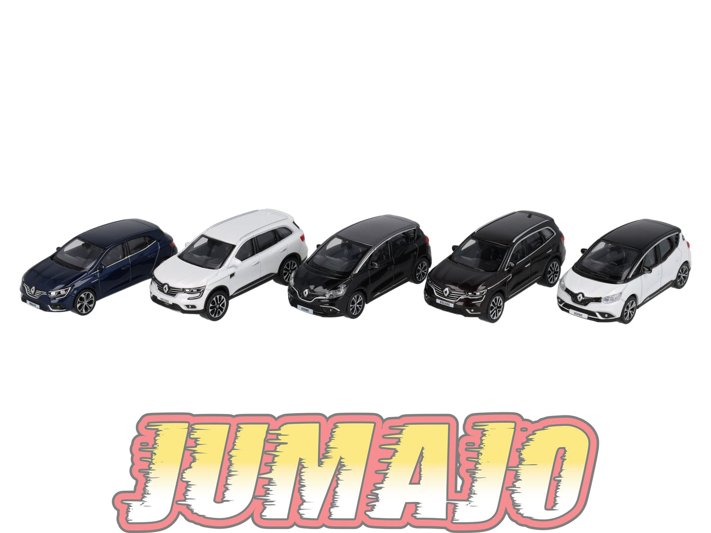 TRI124 Lot 5 X 3 inches 1/64 RENAULT NOREV 2 Koleos , 2 Scénic , 1 Mégane