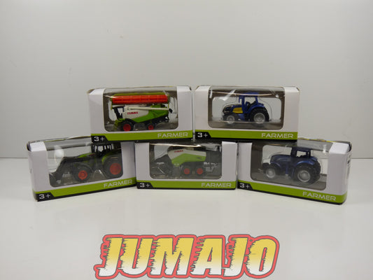 TRI96 : 5 X 3 inches 1/64 NOREV Claas Quadrant 3400, Axion 820, New Holland T7070