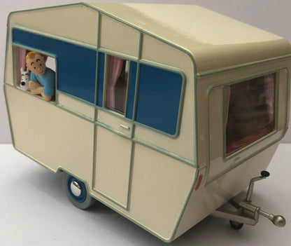 TVQ51/52 Lot 2 Voitures Tintin 1/24 Hachette : Le cabriolet des touristes, la caravane des touristes