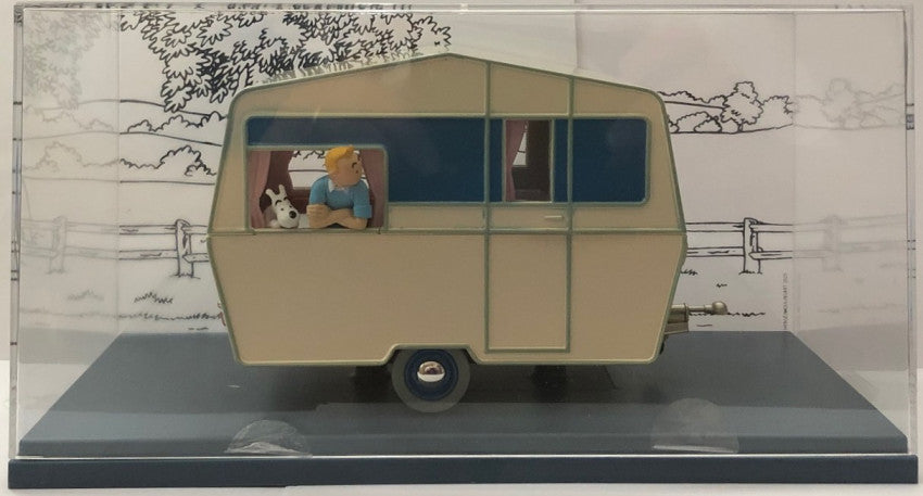 TVQ51/52 Lot 2 Voitures Tintin 1/24 Hachette : Le cabriolet des touristes, la caravane des touristes