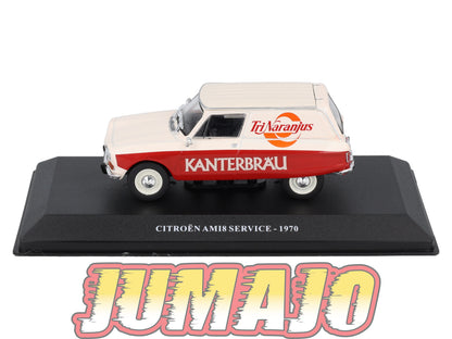 UTC28 Voiture 1/43 IXO Altaya Utilitaire Citroën AMI 8 Service TriNaranjus Kanterbrau 1970