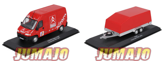 VAR3 Voiture 1/43 ALTAYA Rallye d'assistance CITROËN Jumper 2.8 HDI 2001 + Remorque Citroen Sport WRC