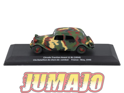 VM101 Voiture 1/43 IXO Altaya Militaires CITROEN Traction Avant 11 BL France 1940