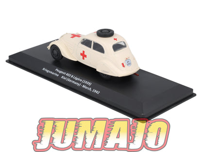VM104 Voiture 1/43 IXO Altaya Militaires PEUGEOT 402B Légère Croix Rouge Allemagne 1942