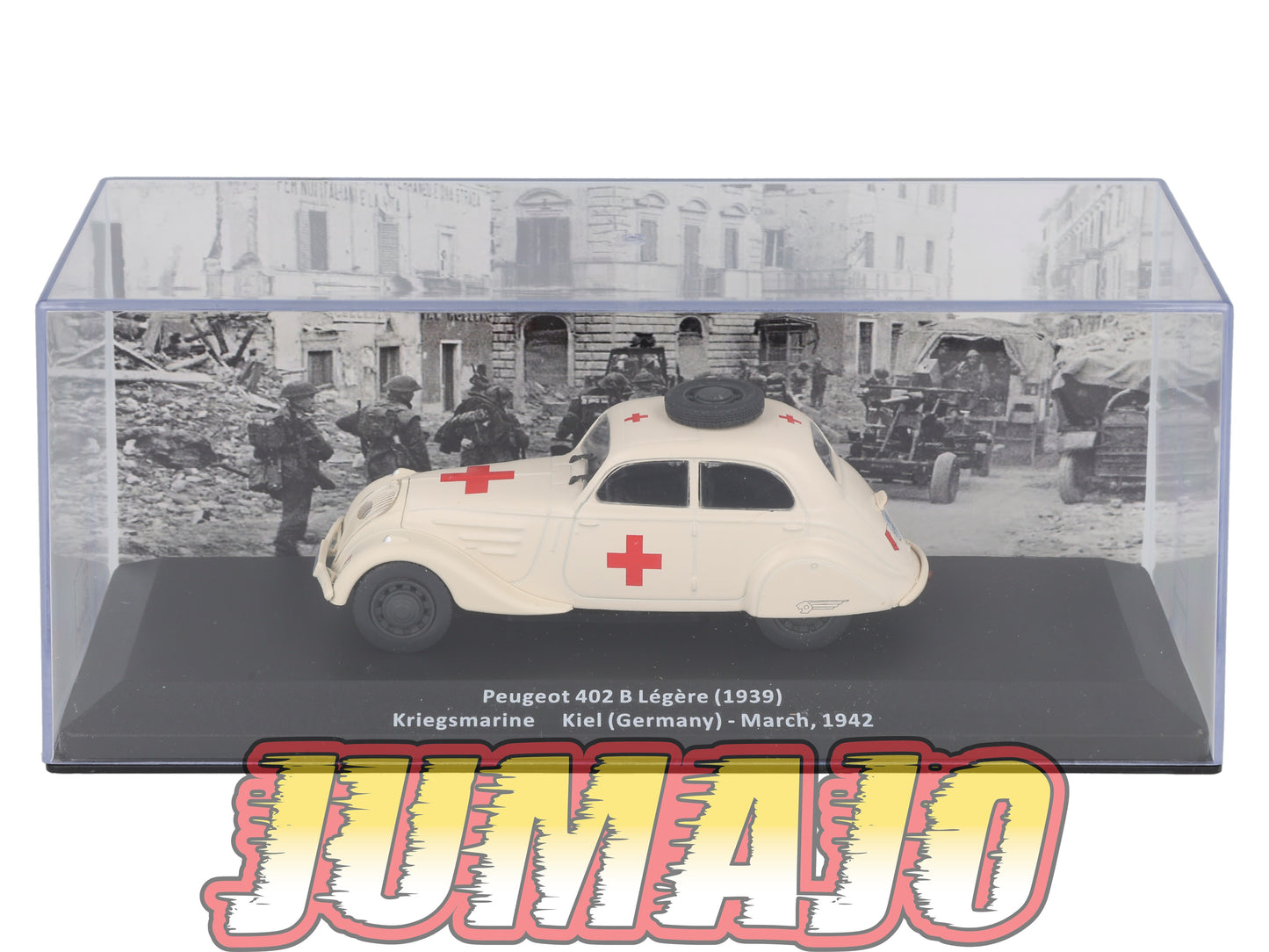 VM104 Voiture 1/43 IXO Altaya Militaires PEUGEOT 402B Légère Croix Rouge Allemagne 1942