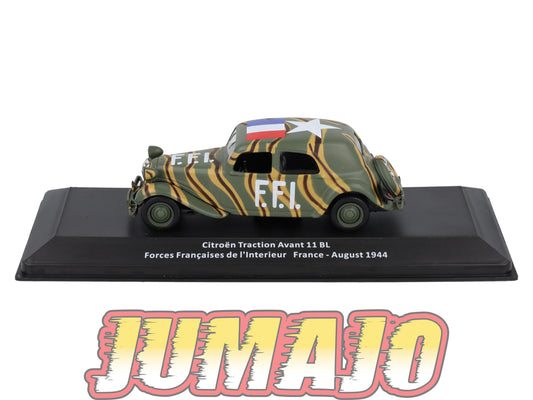 VM1 Voitures Militaires 1/43 ALTAYA WW2 : CITROËN TRACTION Avant 11 BL F.F.I. 1944