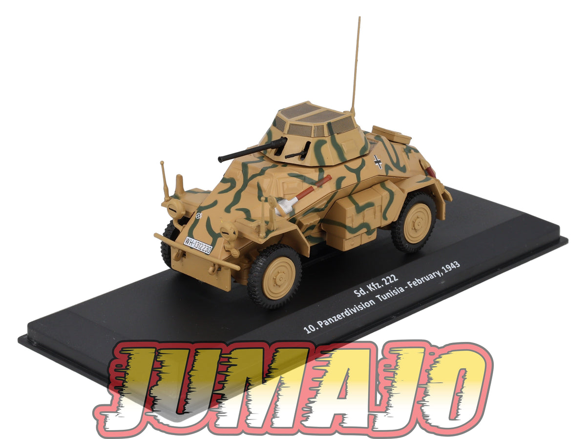 VM34 Voiture 1/43 IXO Altaya Militaire Sd.Kfz.222 10 Panzerdivision Tunisie 1943