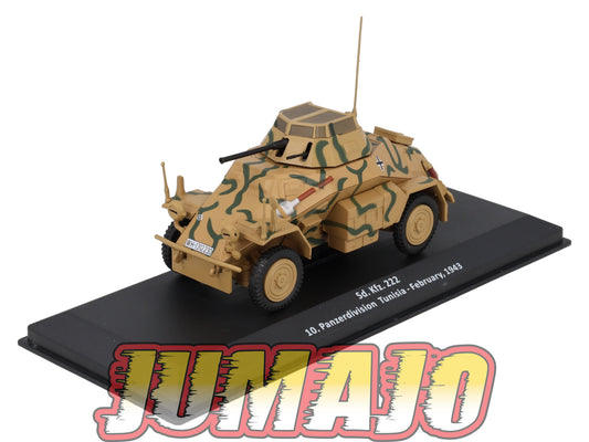 VM34 Voiture 1/43 IXO Altaya Militaire Sd.Kfz.222 10 Panzerdivision Tunisie 1943