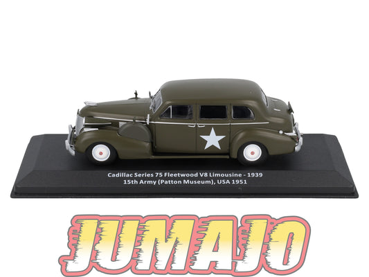 VM3 Voiture 1/43 IXO Altaya Militaire CADILLAC Series 75 Fleetwood V8 Limousine USA 1951