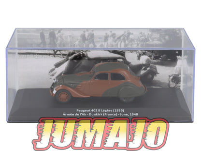 VM58 Voiture 1/43 IXO Altaya Militaire : PEUGEOT 402B Légère Armée de l'Air France 1940