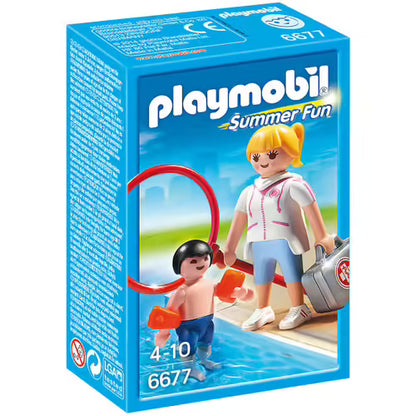 PLY41 PLAYMOBIL Summer Fun : Maître nageur + enfant 6677