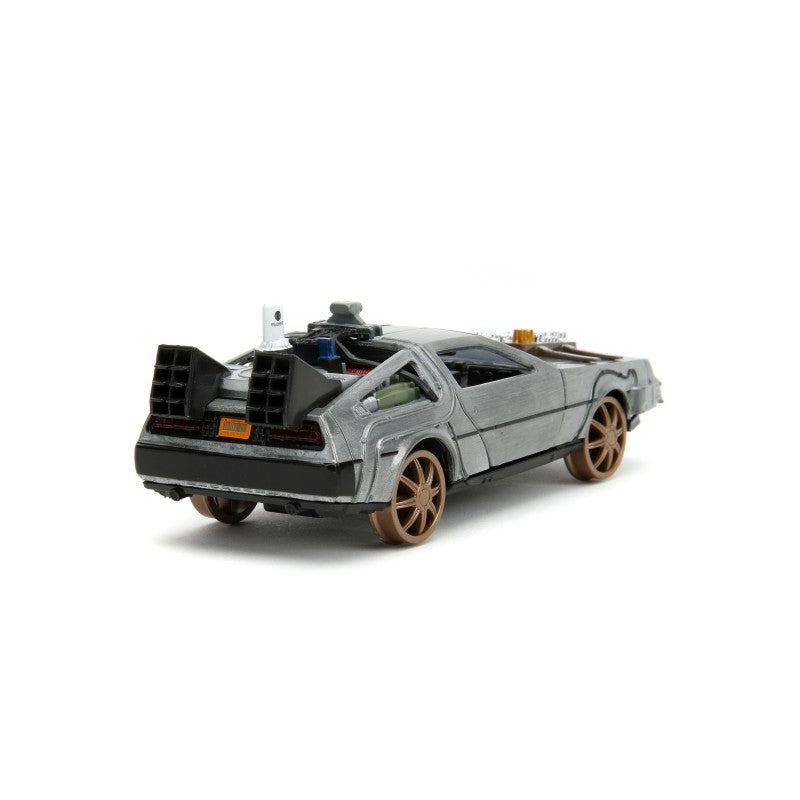 J786 Voiture 1/32 JADA  "back to the future" : DeLorean Retour vers le futur III (Rail)
