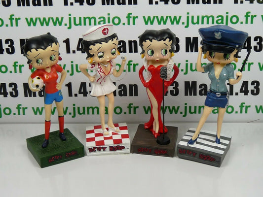 LOT 4 figurines Betty boop resine: chanteuse, Infirmière Foot Espagne, police NY