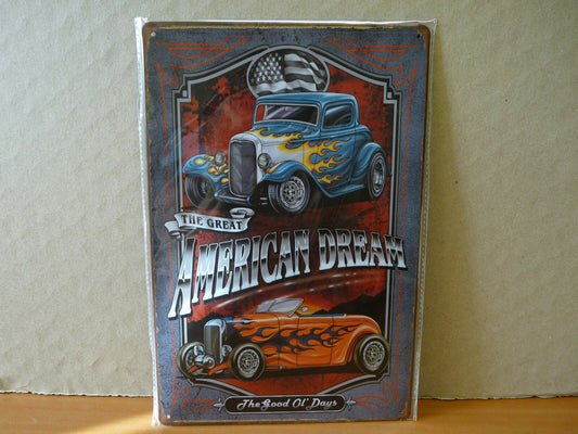 PB61 PLAQUES TOLEE vintage 20 X 30 cm : American dream ROD