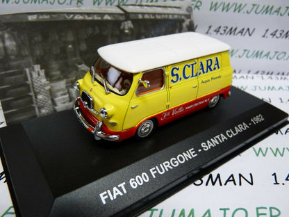 PIT19 1/43 IXO Altaya Véhicules ITALIE : FIAT 600 Fourgon Santa Clara 1962