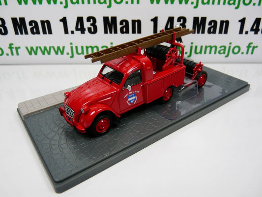 PU19 Voiture 1/43 ELIGOR Petits Utilitaires CITROEN 2CV AZU B Pick-up pompiers Remorque