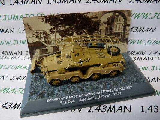 PZ7 véhicule militaire 1/72 PANZER Schwerer Panzerspähwagen SdKfz 232 41 Lybie