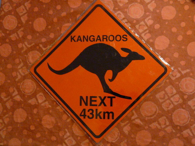 PA65 PLAQUES PUBLICITAIRE Panneau routier tolée : traversée de kangourou 25 cm