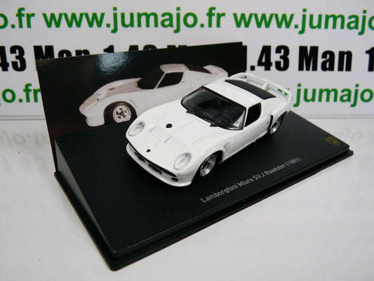 LB61 voiture 1/43 IXO LAMBORGHINI : Miura SVJ Roadster 1981 Blanche