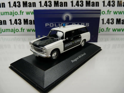POL13 1/43 IXO Atlas Police du Monde : PEUGEOT 404 Break brigade fluviale 1966
