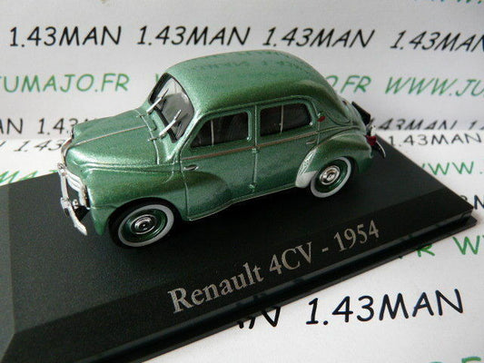 RBA34 voiture 1/43 Italie IXO : RENAULT 4CV 1954 verte métalisée