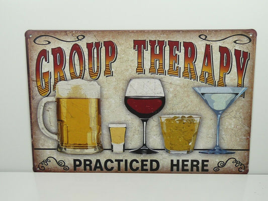 PA27 PLAQUES TOLEE vintage 20 X 30 cm : Group Therapy Beer Bière