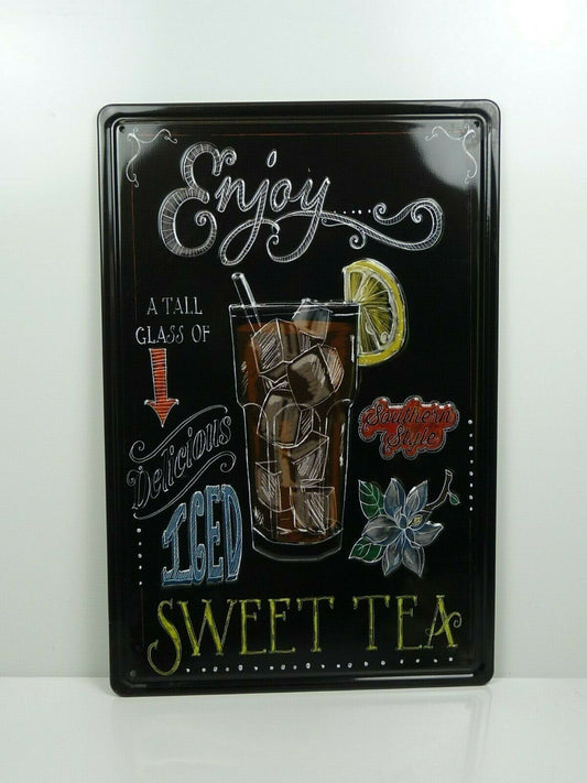 PA22 PLAQUES TOLEE vintage 20 X 30 cm : Enjoy Iced Sweet Tea