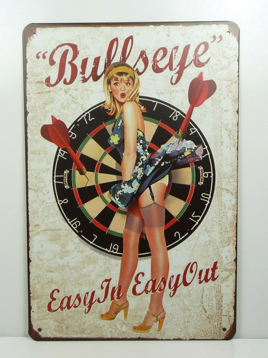 PA21 PLAQUES TOLEE vintage 20 X 30 cm : Pin'up Bullseye