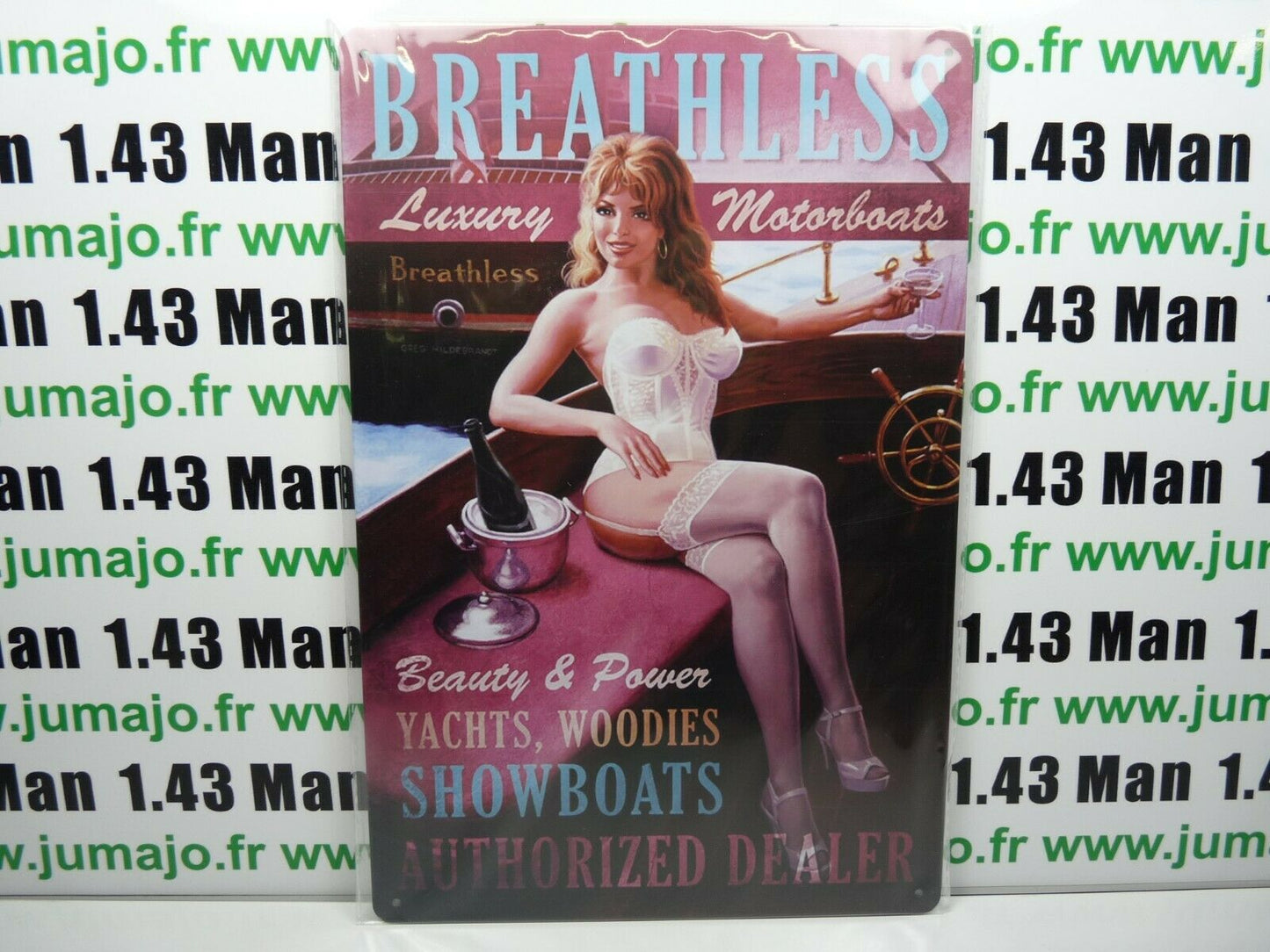 PA3 PLAQUES TOLEE vintage 20 X 30 cm : Pin'up Breathless Motorboats Yachts