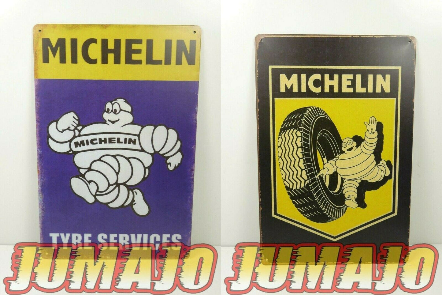 Lot 2 plaques MICHELIN TOLEE vintage 20 X 30 cm : MICHELIN + PNEU et Service