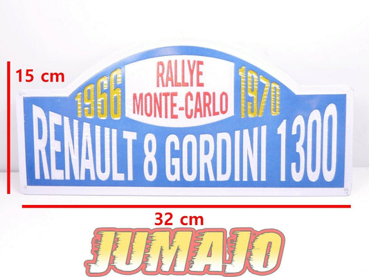 PB109 plaques Tôlée RENAULT 8 GORDINI Monte carlo 1966/1970
