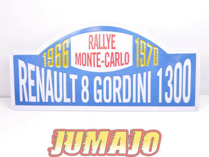 PB109 plaques Tôlée RENAULT 8 GORDINI Monte carlo 1966/1970
