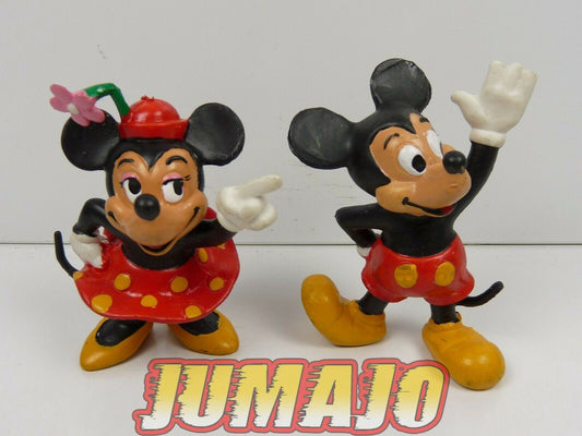 FIG75a lot 2 figurines PVC DISNEY comics spain 7cm MICKEY mouse + MINNIE Vintage