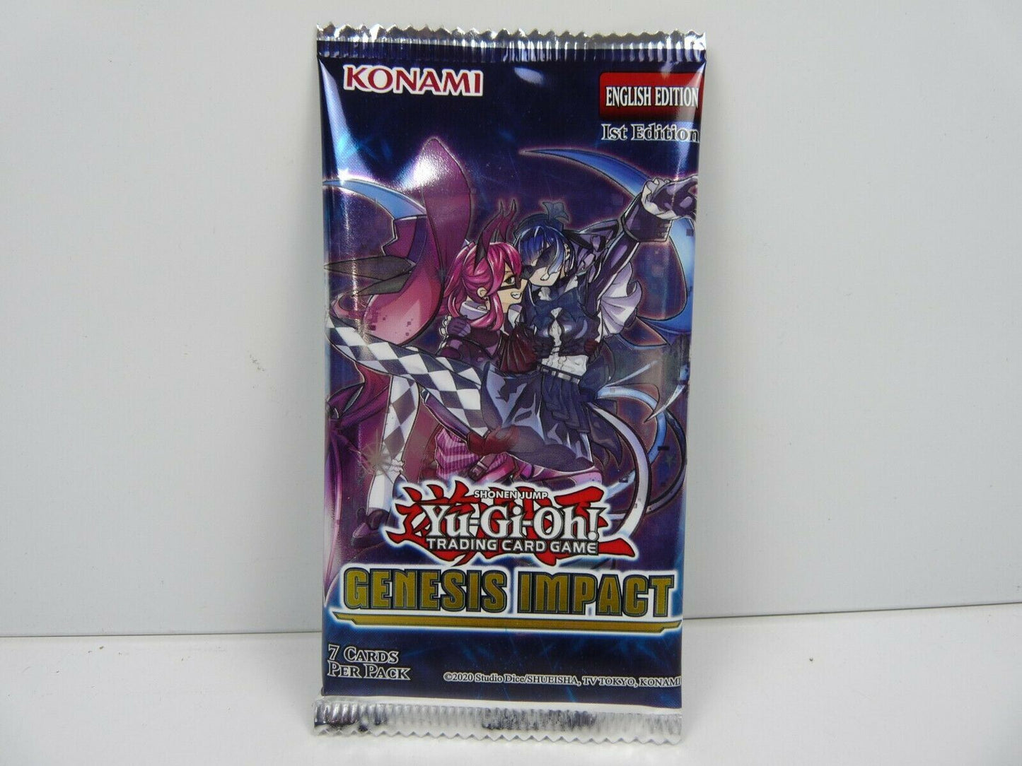 YU-GI-OH lot 3 x booster pack scellé Genesis Impact 1st edition English 7 cards