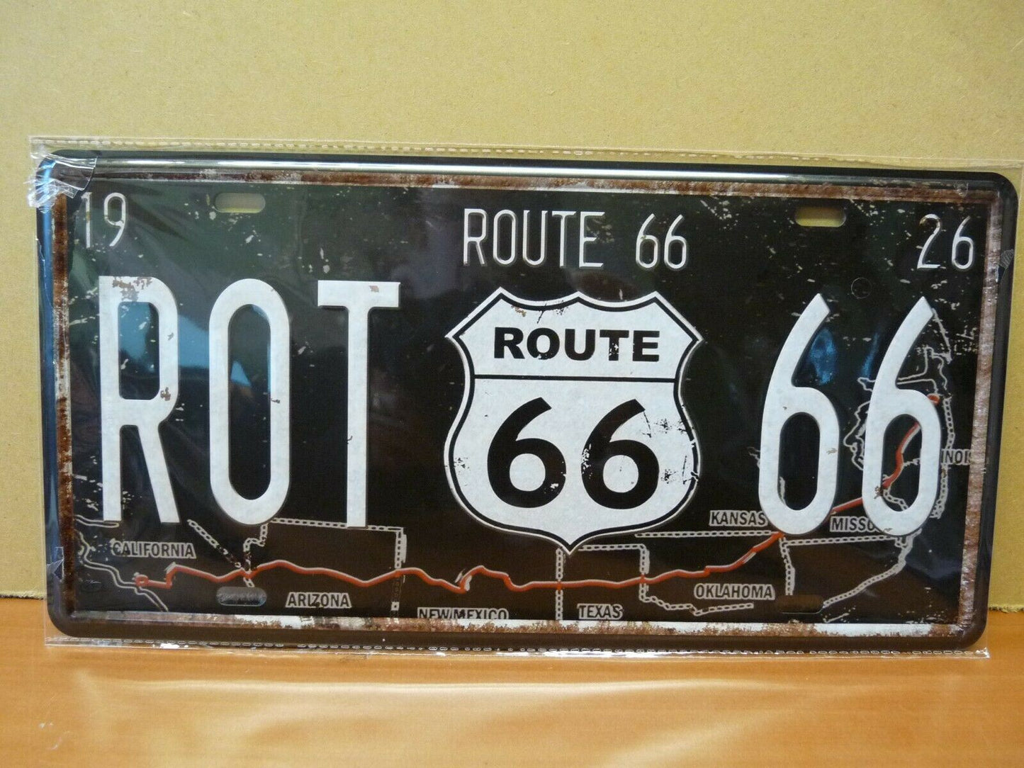 PA51 PLAQUES TOLEE vintage 15 X 30 cm : Route 66 US