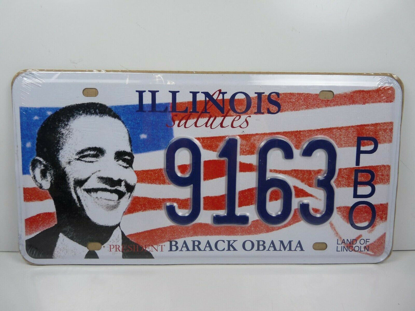 PA134 PLAQUE métal immatriculation AMERICAINE USA 15 X 30cm ILLINOIS Obama