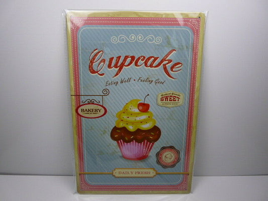 PA77 PLAQUES TOLEE vintage 20 X 30 cm : Cup cake bakery