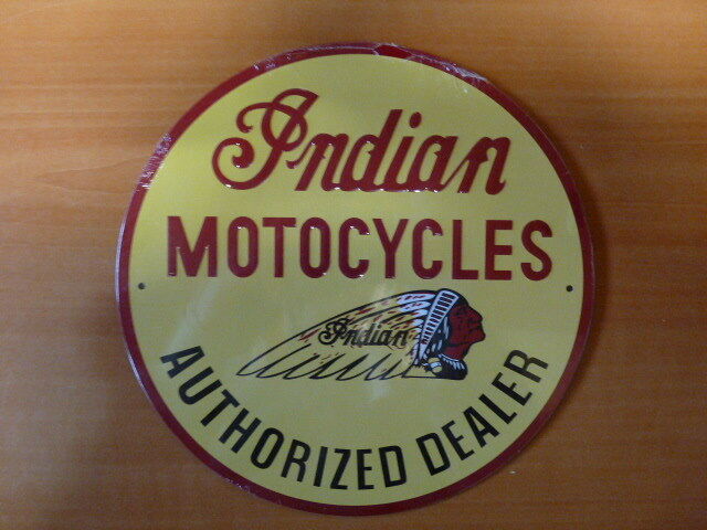 PB51 PLAQUES PUB tolée age d'or de l'Automobile n°69 21cm ronde INDIAN moto