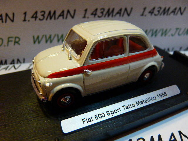 IT102 Voiture 1/43 BRUMM Déagostini : FIAT 500 sport tetto metallico 1958