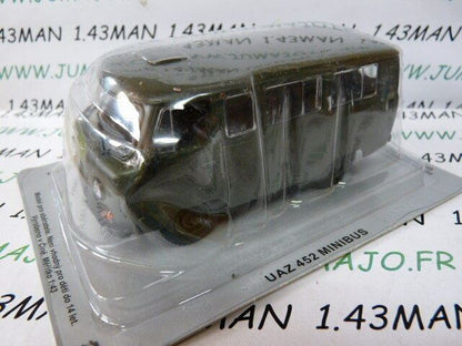 PLZ Voiture 1/43 IXO IST DeAgostini POLOGNE : UAZ 452 minibus militaire
