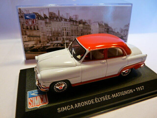 SIM12Z altaya IXO 1/43 SIMCA : ARONDE Elysée-Matignon 1957 bicolore