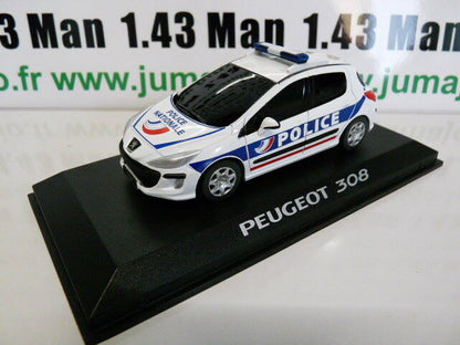 PE22 VOITURE 1/43 PROVENCE MOULAGE : PEUGEOT 308 Police