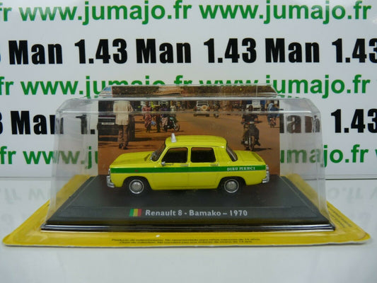 TX9 Voiture 1/43 LEO model TAXIS DU MONDE : RENAULT 8 - Bamako 1970 (Mali)