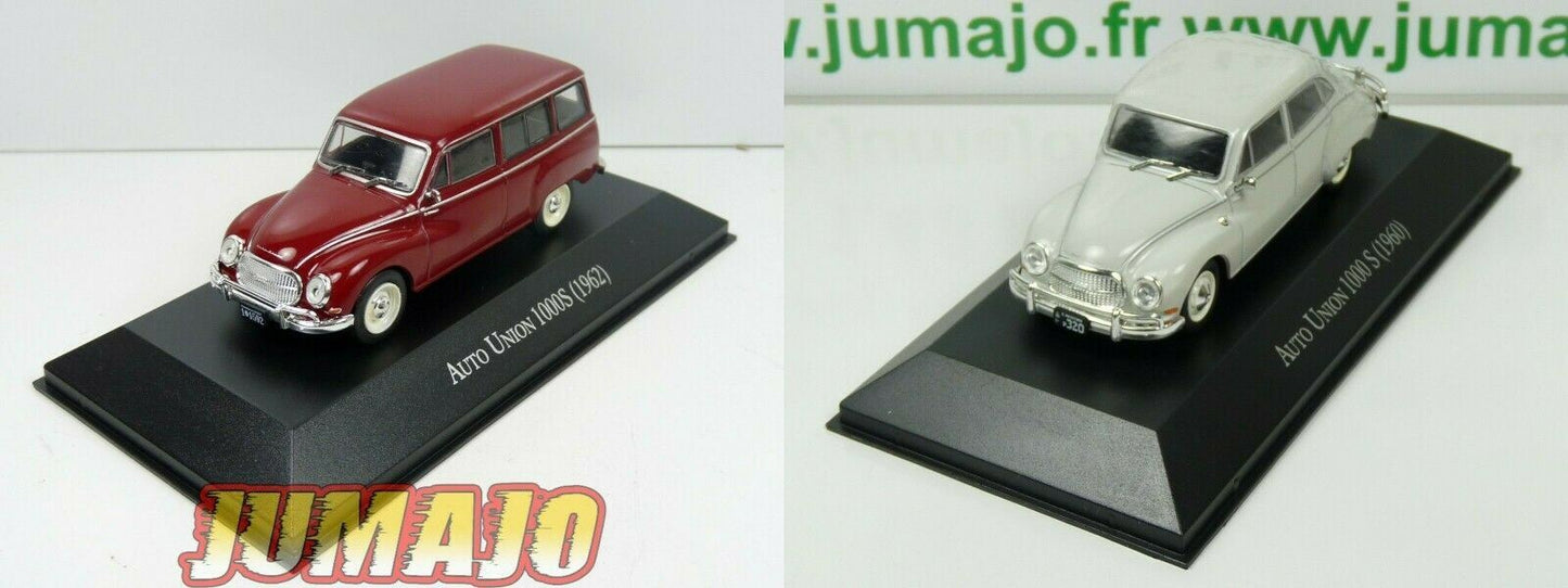 Lot 2 Voitures 1/43 SALVAT Auto Inolvidables : AUTO UNION 1000 S & Break 1960/62