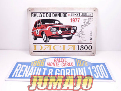 Lot 2 plaques RENAULT 12 & 8  : Dacia 1300  danube 1977 8 Gordini Monte carlo 66