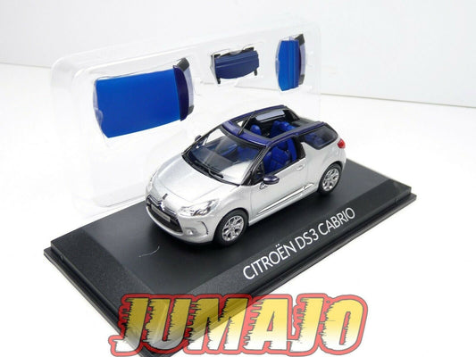 NOR20 VOITURE 1/43 NOREV : CITROEN DS3 Cabrio Gris alu toit bleu